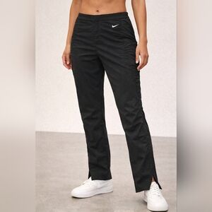 Nike Dri-fit Womens Black Textured Split Hem Perfornce Joggers Active Pants Sz S
